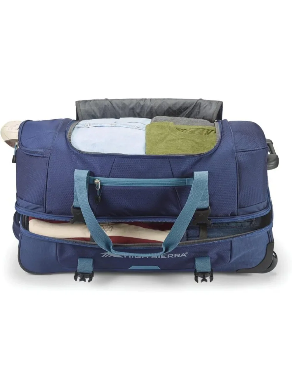 Lightweight 22” Wheeled Rolling Duffle Bag, Durable Weekender Travel Bag, 50L